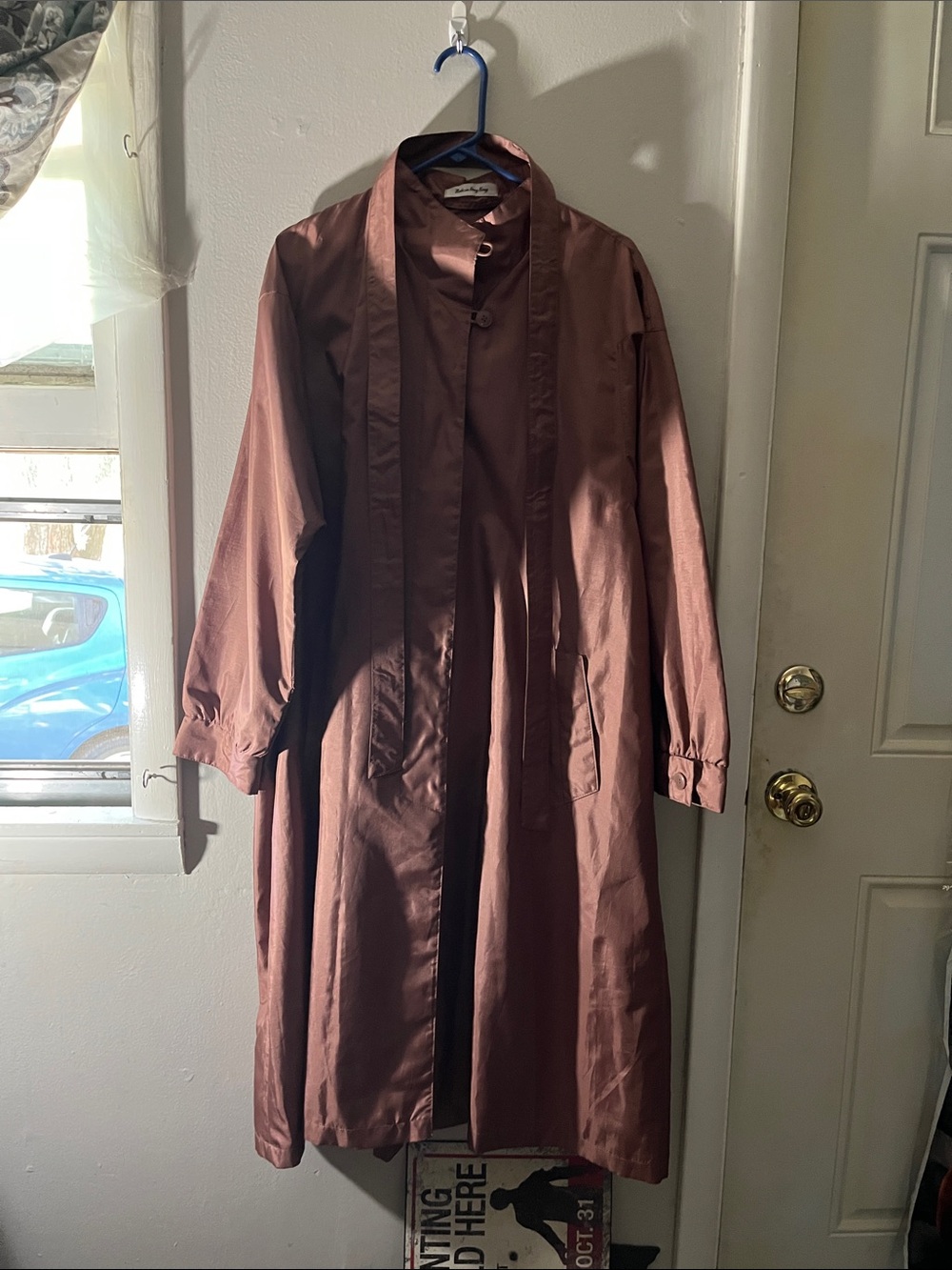 Classic Women's Long Rain Coat in Rose